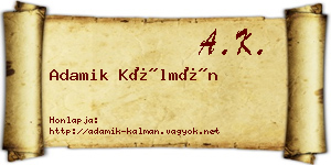 Adamik Kálmán névjegykártya