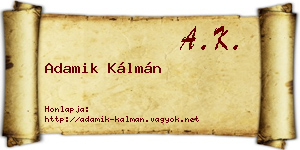 Adamik Kálmán névjegykártya