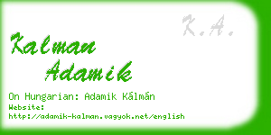kalman adamik business card